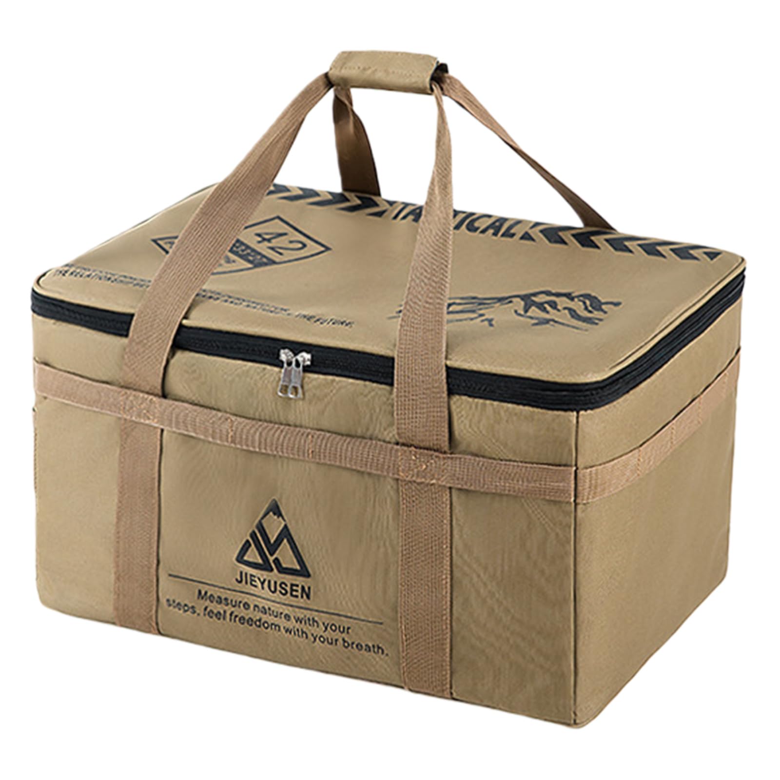 ALINUOYQ 42L Tactical Camping Storage Bag, Waterproof Oxford Camping Tote Storage Box, Tactical Tote Bag Containers with Adjustable Shoulder Strap for Picnic Tableware Field Equipment