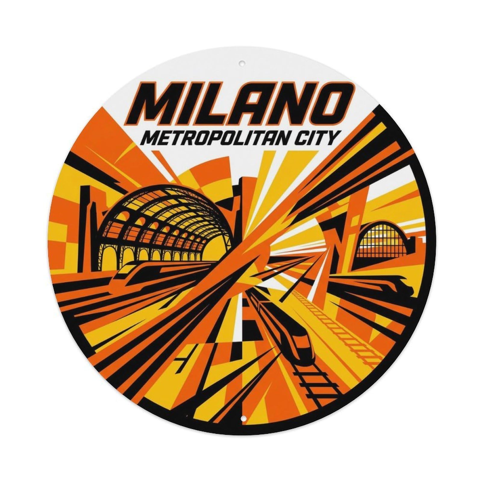Vintage Travel Milan Italy Legacy Metal Tin Sign