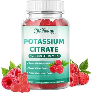 Potassium Citrate Gummies 1200mg Supplement, 60 Count