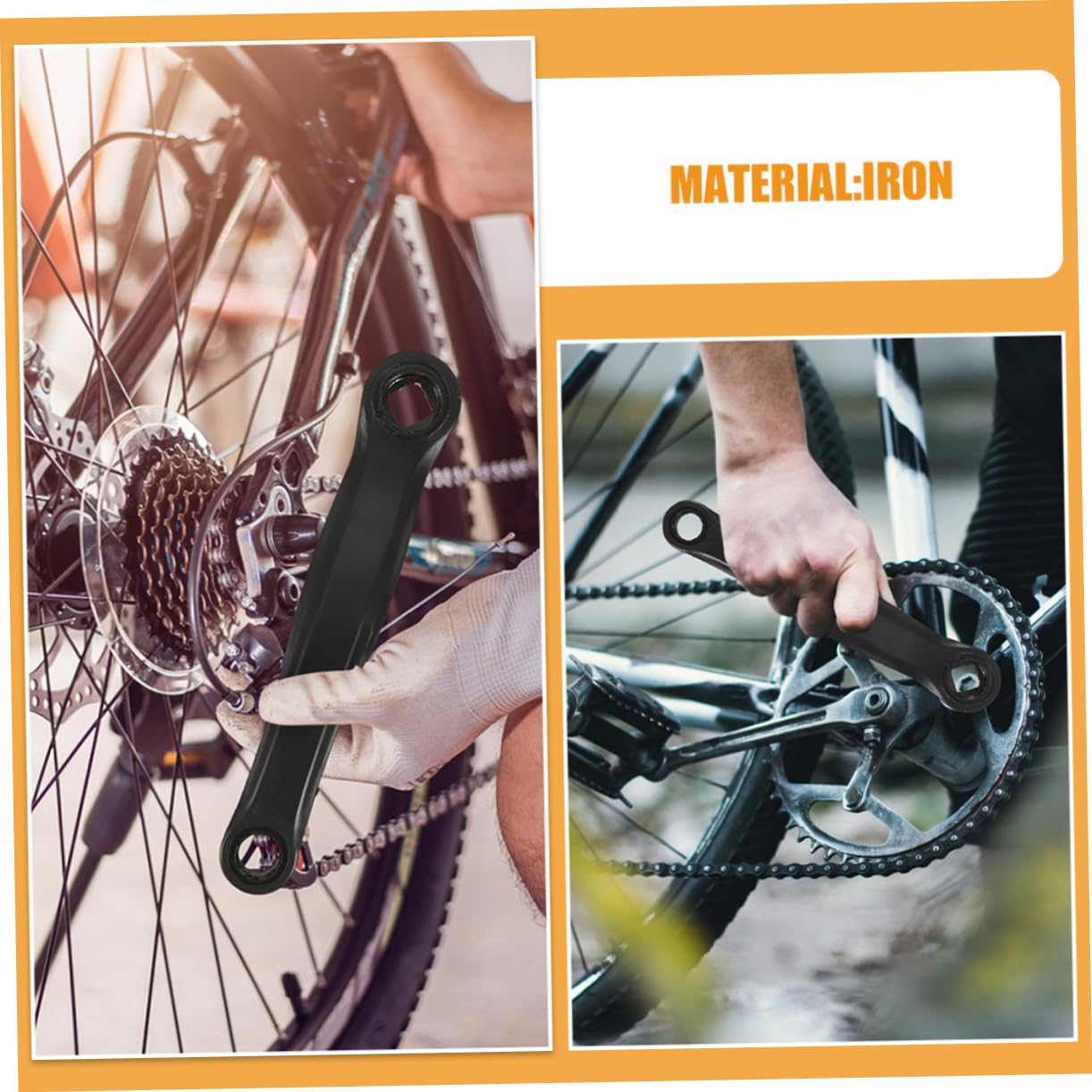 4pezzi Pedivella per Bicicletta Crank Arm per Mountain e Strada Design Resistente e Confortevole Compatibile con Varie Tipologie di Bici Nero