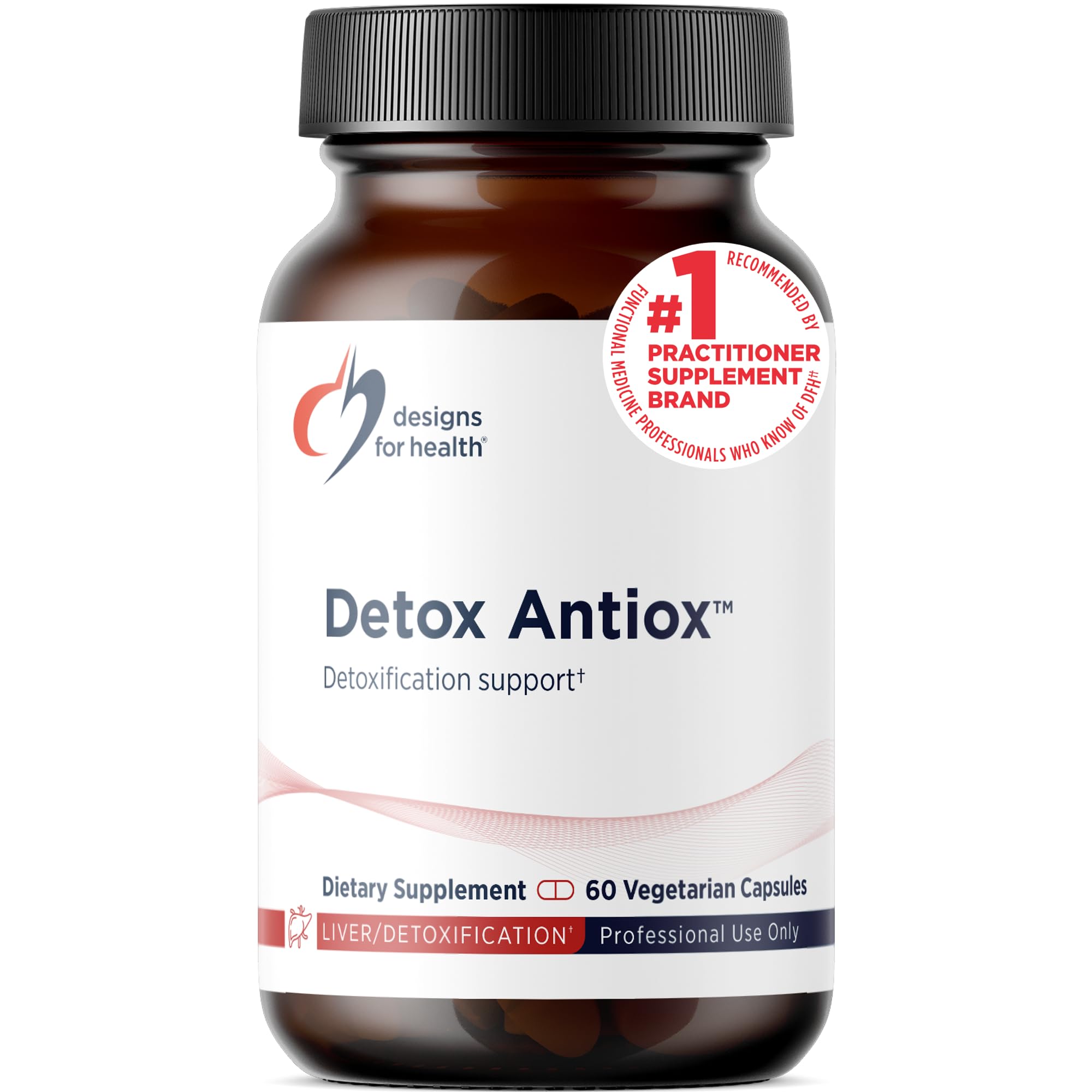 Detox Antiox - Liver + Detoxification Support Antioxidant Supplement with Turmeric Extract (Curcumin), Green Tea, Grape Seed, Vitamins + Minerals - Immune Support (60 Capsules)
