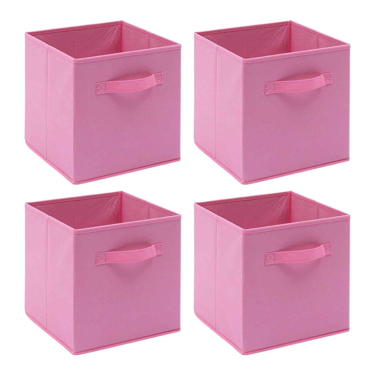 Homullel Foldable Storage Cube Boxes Set of 4, Storage Unit Box with Handle, Collapsible Storage Bins Organiser for Shelf Closet Organization