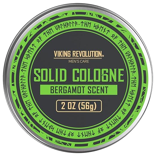 Viking Revolution Bergamot Solid Cologne for Men - 2 Oz Balm Cologne Travel Wax (1 pack, Bergamot)