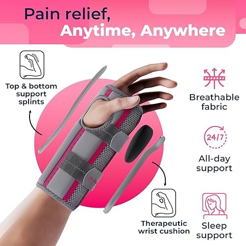 Miniatura 2 de DR. BRACE Muñequera ajustable para túnel carpiano, apto para FSA y HSA, desarrollado por médicos, mejorado con doble férula y cojín terapéutico,