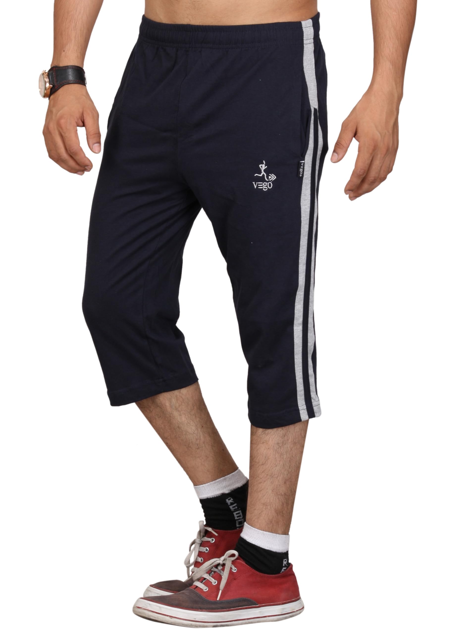 vego Mens Cotton Three by Fourth, 3/4, Capri, Three Quarter Plus Size-picture-14