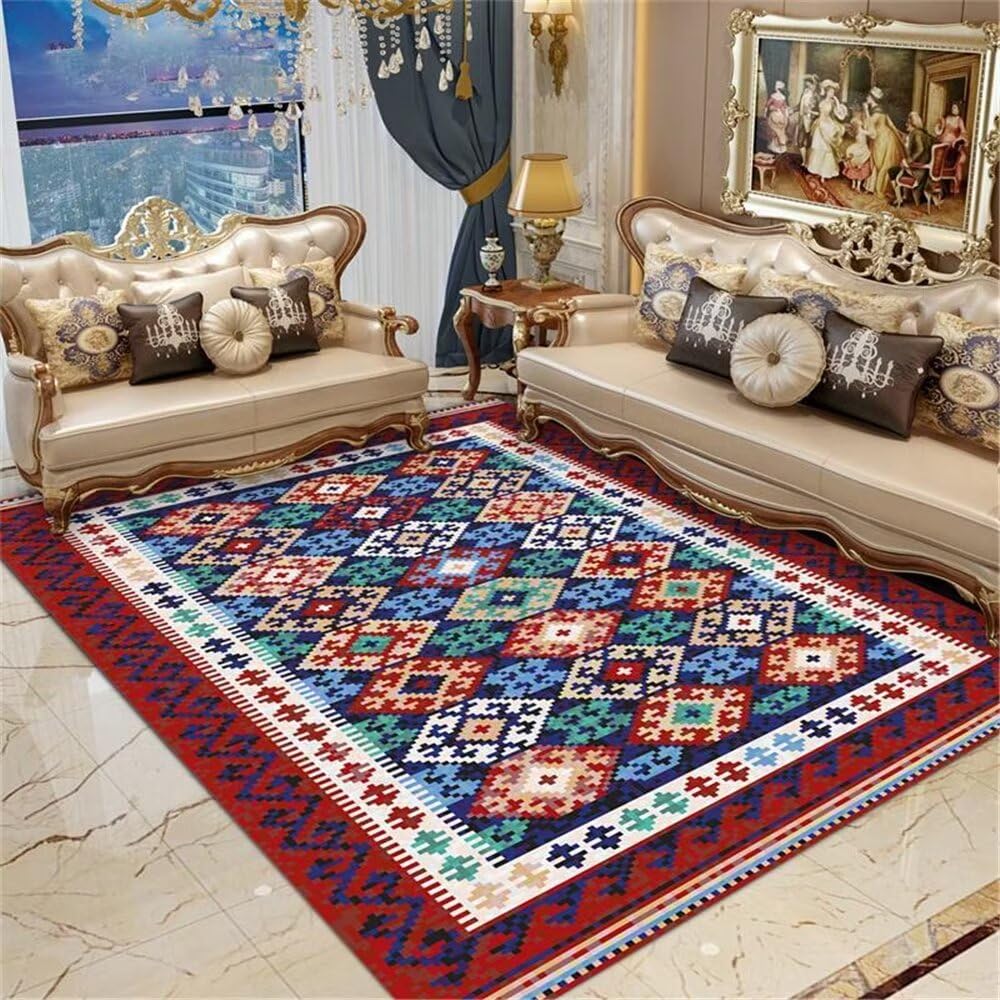 Tapis vintage antidérapant pour sécuriser et décorer le salon
