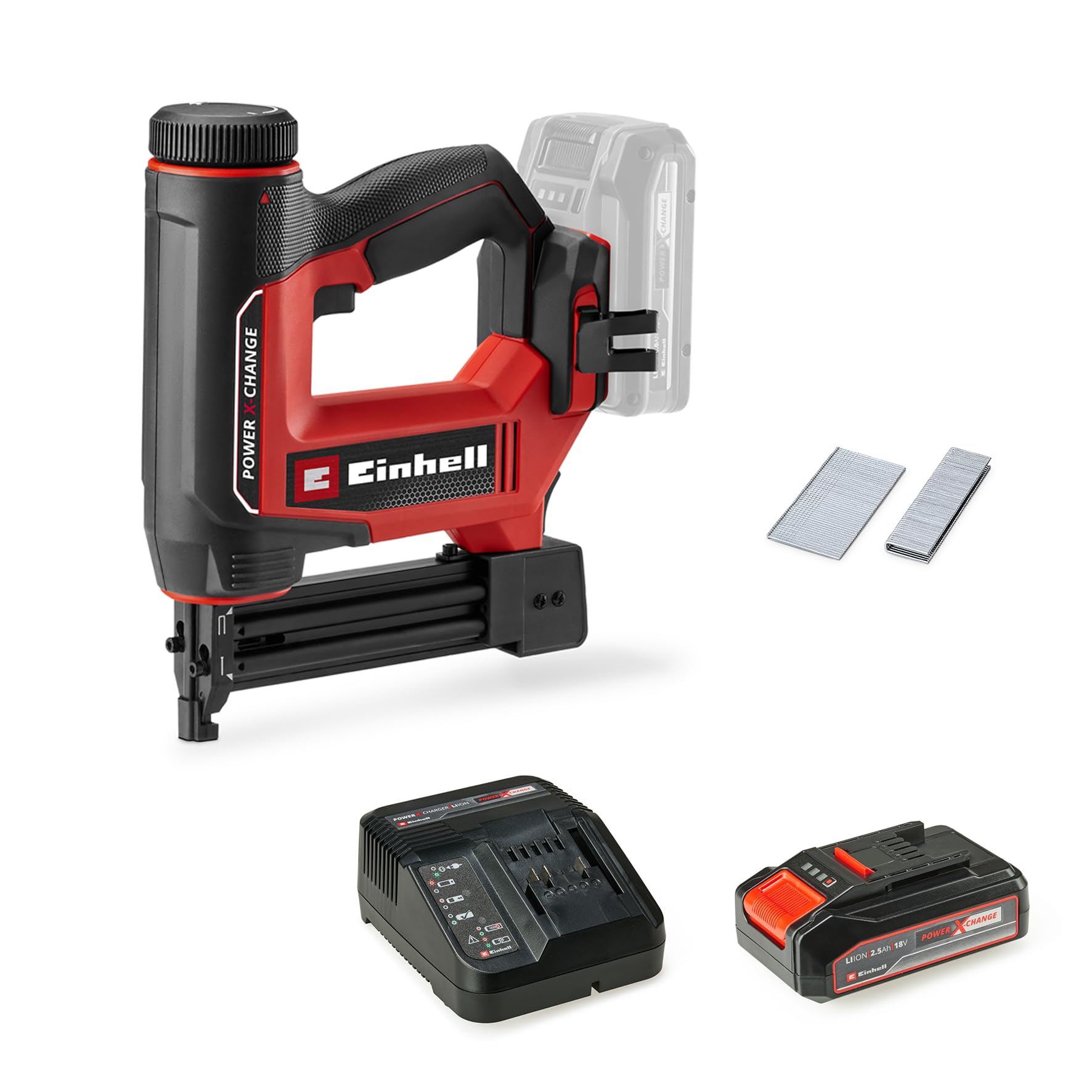 Einhell Akku-Nagler TE-CN 18/32 Li Power X-Change 18 V 20 Schläge/min max. 32 mm Nägel inkl. Akku & Ladegerät
