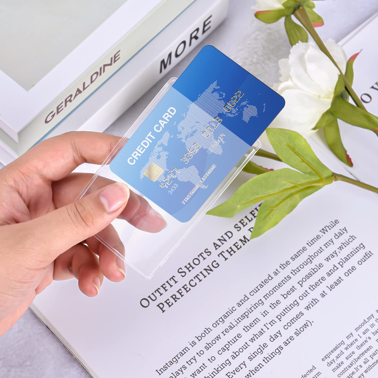48 pezzi trasparenti per carte di credito trasparenti impermeabili Medicare Card Protector morbido inserto in PVC per carte di credito per carte di sicurezza sociale carta di debito patente di guida