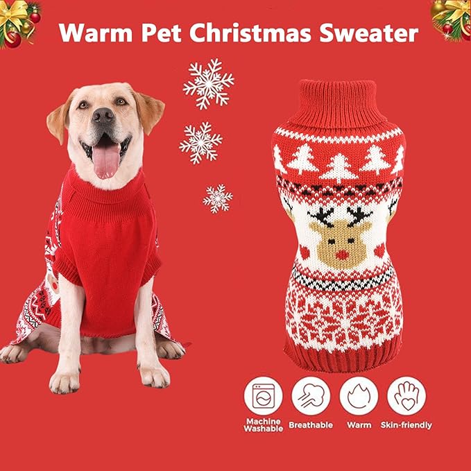 Disfraz de Alce para Perro Navidad Suéter Talla L miniatura 8