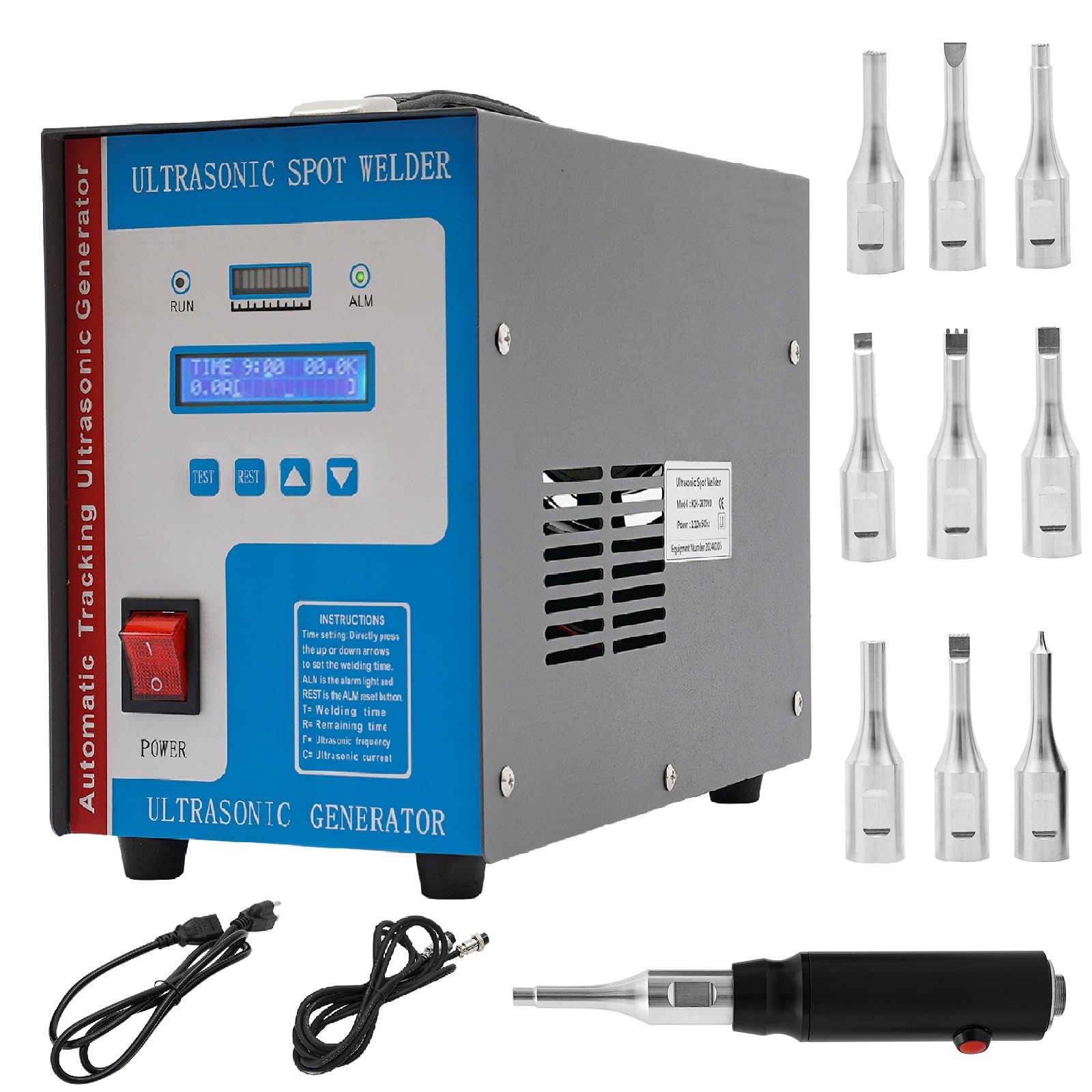 Ultrasonic Plastic Welding Machine, KH-2870YD 700W Ultrasonic Spot Welder Plastic Welding Machine, 110V Handheld Ultrasonic Spot Welder for PP Acrylic Board PVC Nylon ABS Various Plastic Fabrics