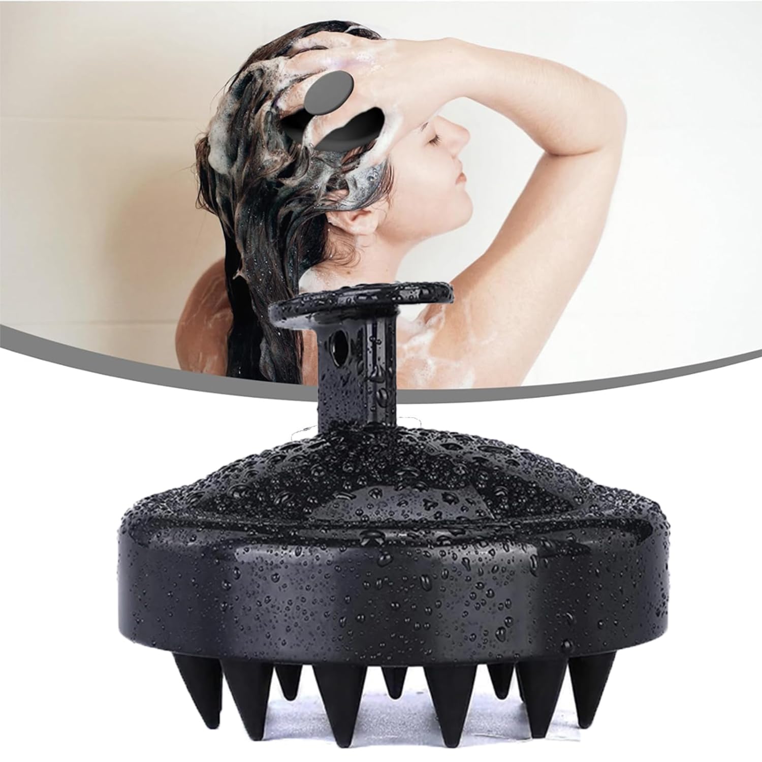 AMERTEER Hair Scalp Massager | Brush for Hair Growth | Silicone Bristles Scalp Massager for Deep Cleansing, Soft Silicone Bristles Scalp Care | Stress Relief Head Massager for Growth & Healthy Scalp