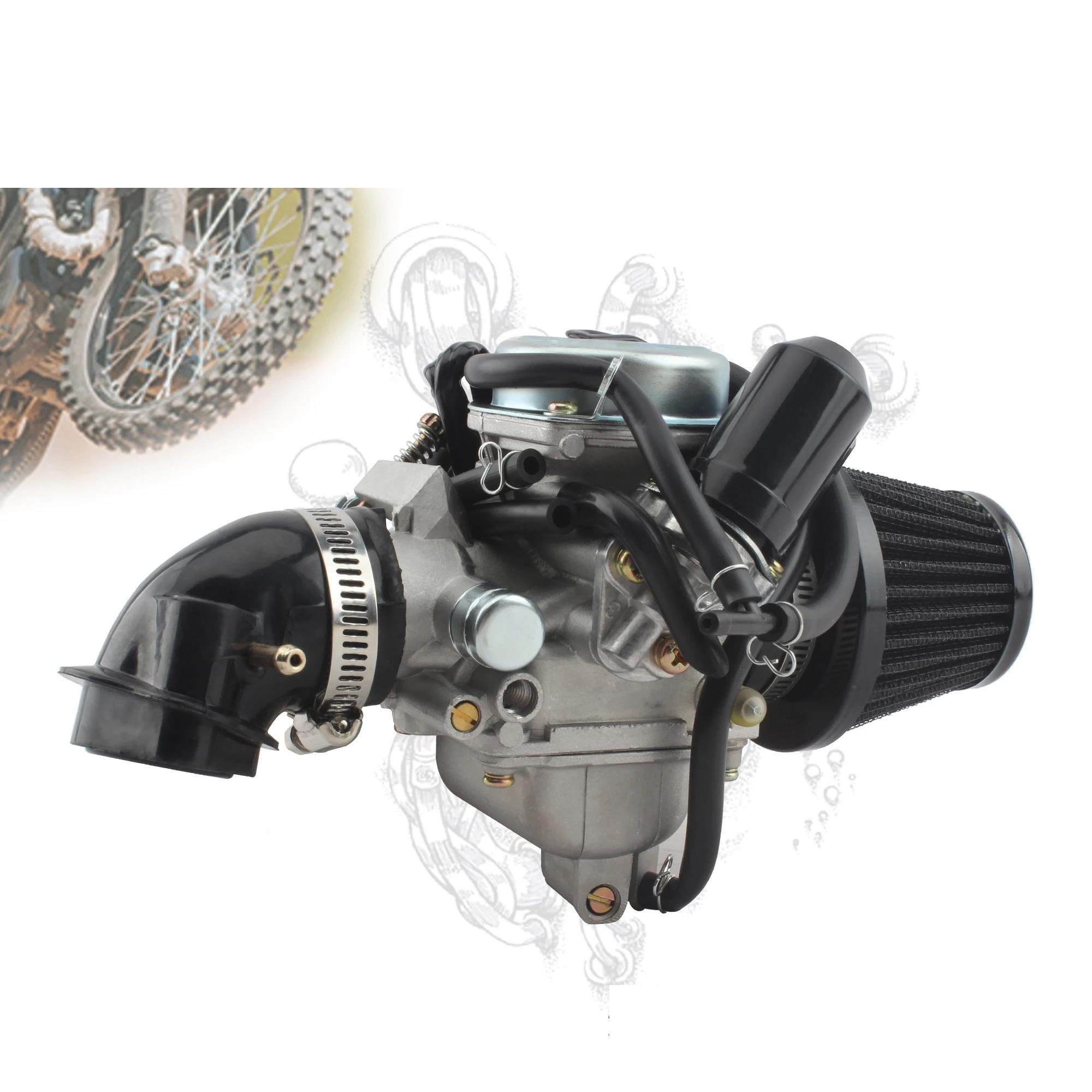 Carburador Repuesto para GY6 125cc 150cc 152QMI 152QMJ 157QMI 157QMJ PD24J Carburador Motocicleta con Filtro Aire Tubo Entrada(Kit 1)