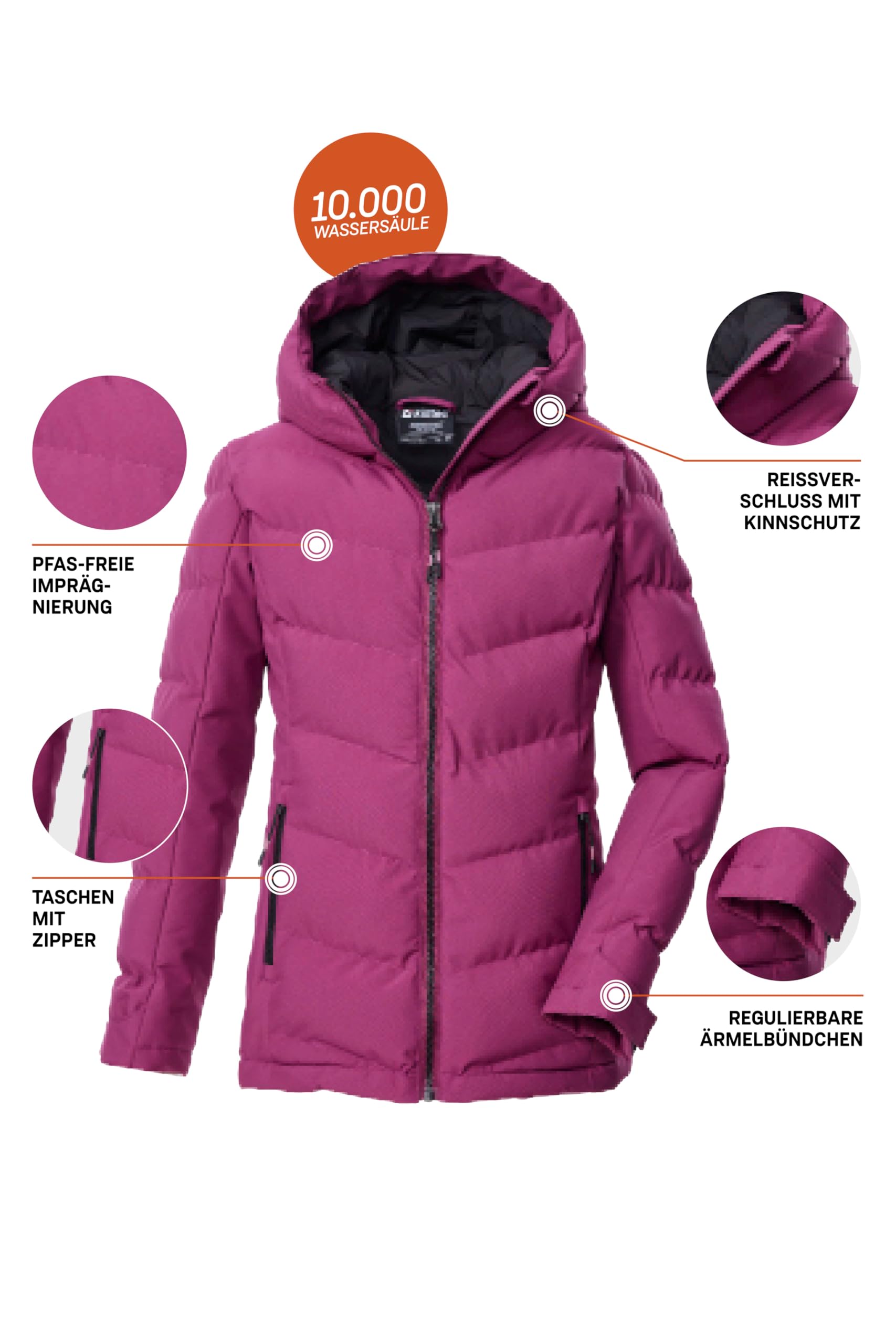 Killtec Kow 220 Grls Qltd Jckt Giacca trapuntata/funzionale in piuma d'oca con cappuccio Bambine e ragazze