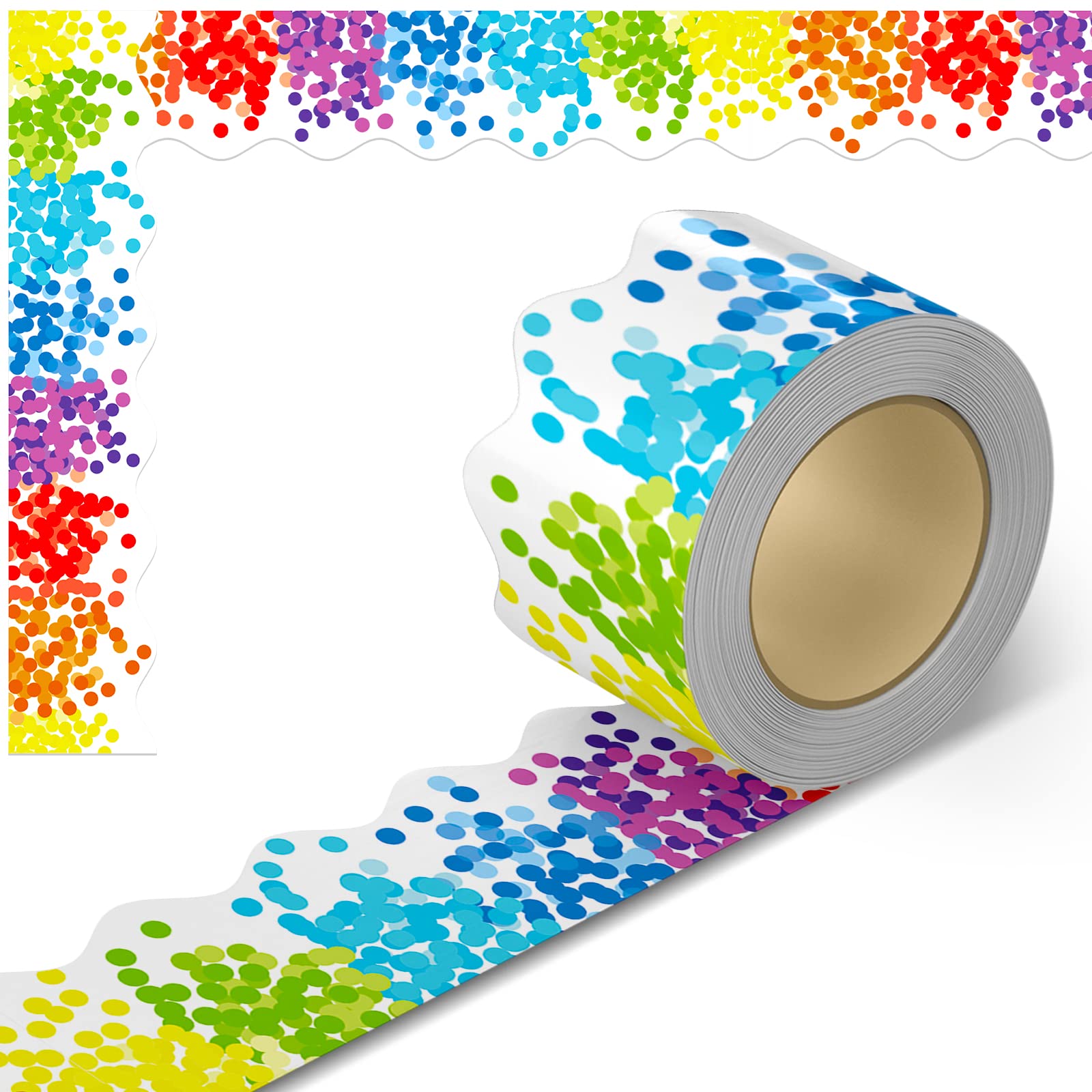Buy Rainbow Confetti Border Trim, Bulletin Borders Stickers, 66 ft Back