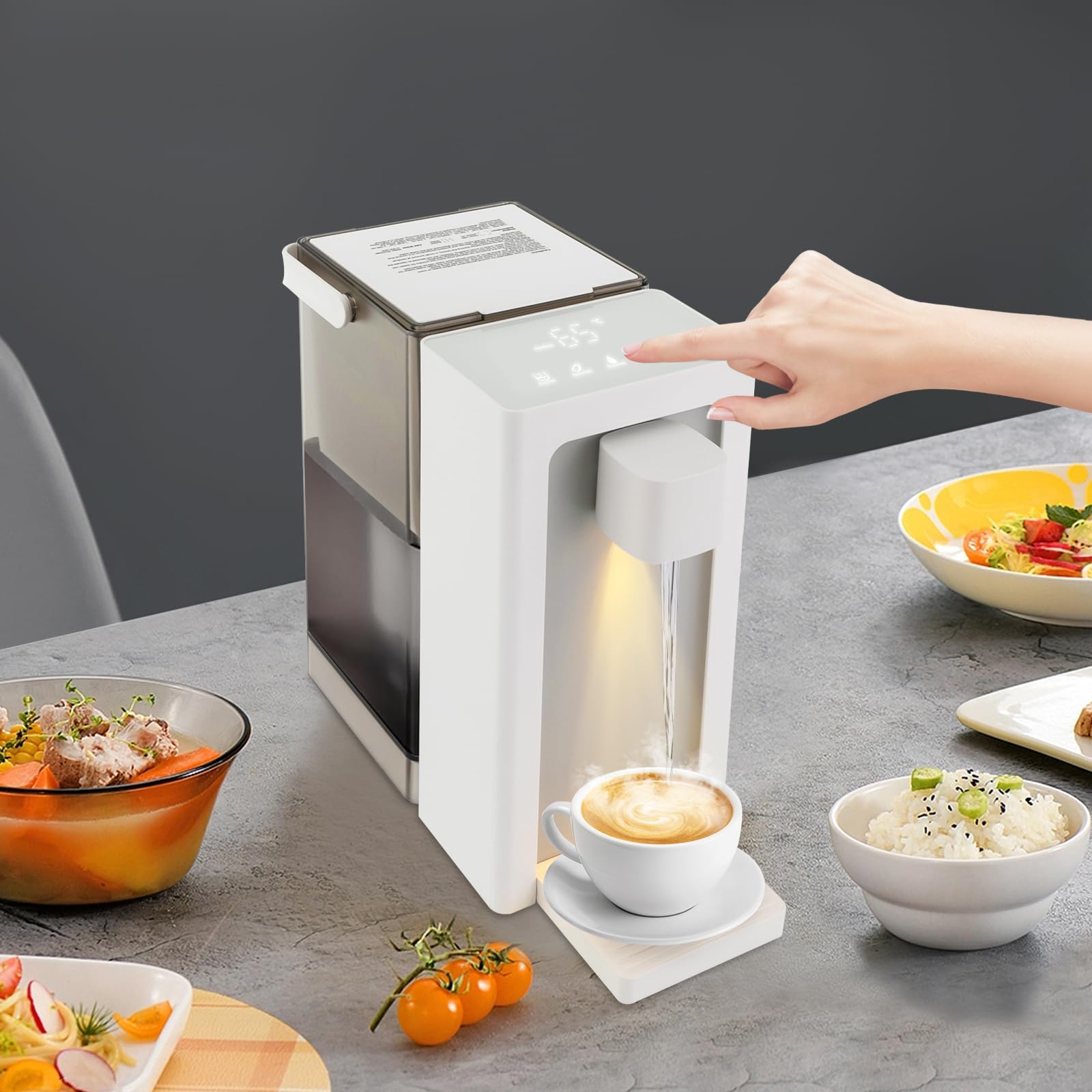 Instant Hot Water Dispenser Countertop Water Filter System Water Boiler with 5 Temperatures & 3 Volume Settings & Safety Lock 3L / 101.45oz Electric Tea Kettle for Quick Heating & Dispense