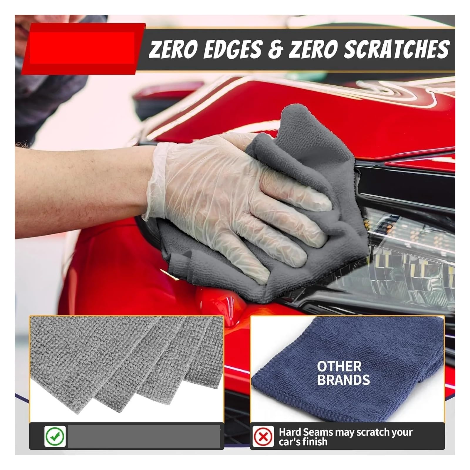 Thicken Microfiber Cleaning Cloths - Lint Free Reusable Absorbent Towels for Car Windows and Household Cleaning 100pcs — view 4