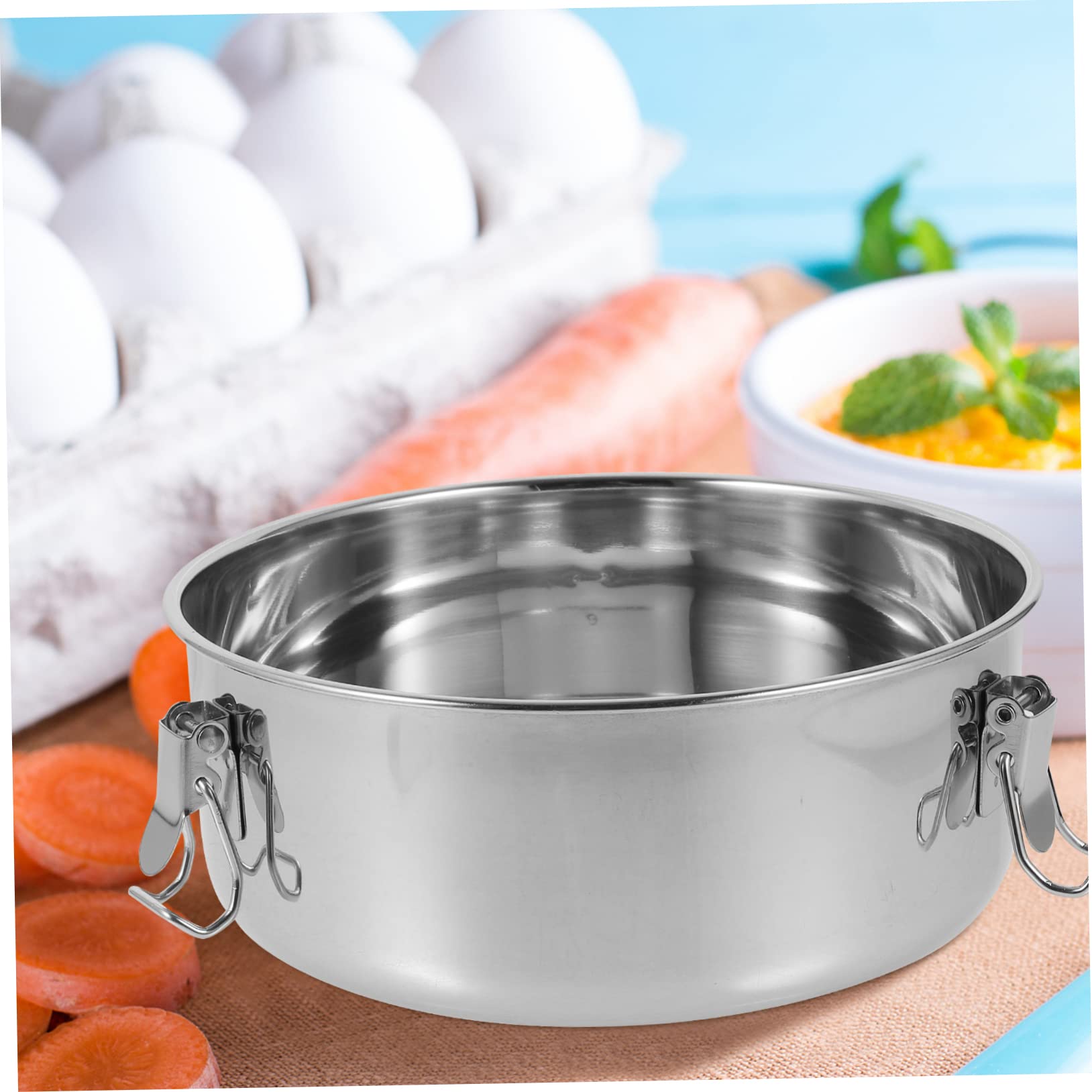 Molde para Flan de Acero Inoxidable con Tapas y Asa | Plata, No se Deforma con Facilidad, para Hornear y Cocinar al Vapor, Apto para Bollos y Patatas