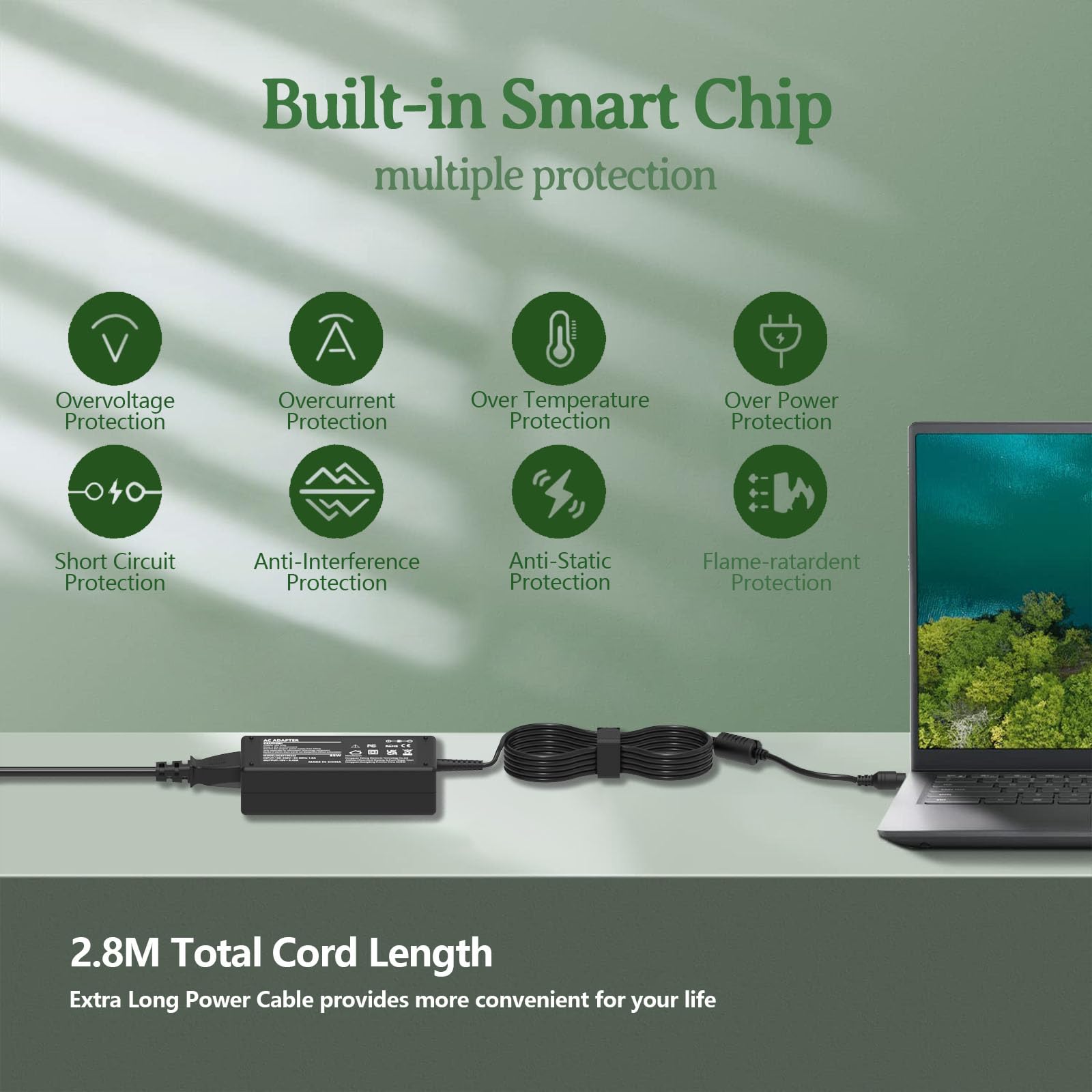 shefor Caricabatterie 65W Alimentatore per Acer Aspire 3 5 E3 E5 E15 ES1 ES15 A315 A515 V3 V5 Swift 3 1 5 SF314-52 SF314-51 Spin 1 3 5 SP111 SP314 Chromebook 11 13 14 19V 3.42A Caricatore PC Portatile