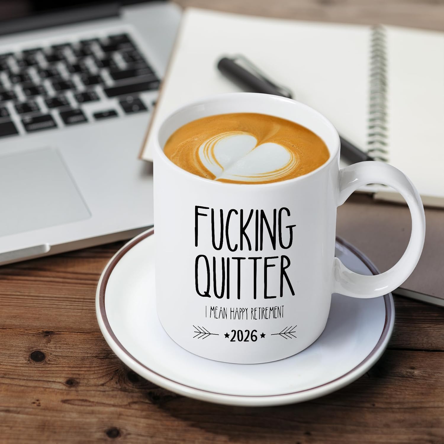 Divertido regalo de jubilación para hombres - Fucking Quitter I Mean Happy Retirement Taza de jubilación para papá, regalo de jubilación para Coworker Cup, taza de café, regalo de jubilación de 11 oz