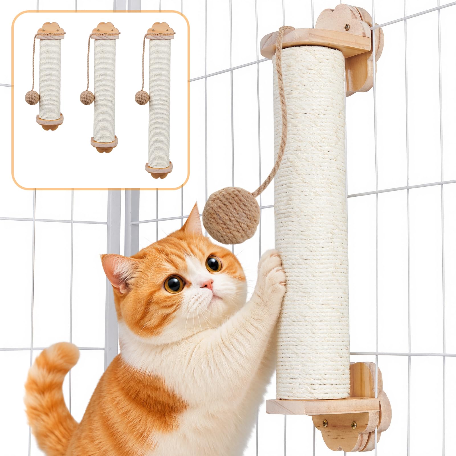 【猫健康管理士監修】 猫 爪研ぎ ケージ用 おもちゃ 付き 猫 爪研ぎ 爪研ぎポ…
