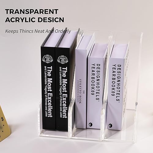 Miniatura 4 de Soportes de archivos de acrílico para revistas, organización y almacenamiento de aula, clasificador de archivos de sujetalibros transparente,