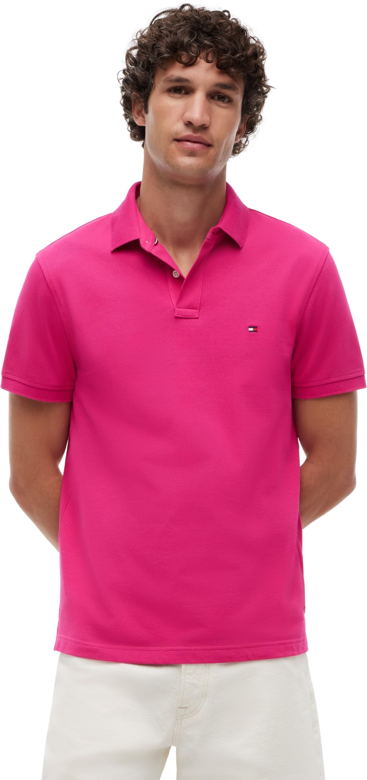Tommy Hilfiger Men's 1985 Regular Polo MW0MW17770 S/S Polo, Pink, S