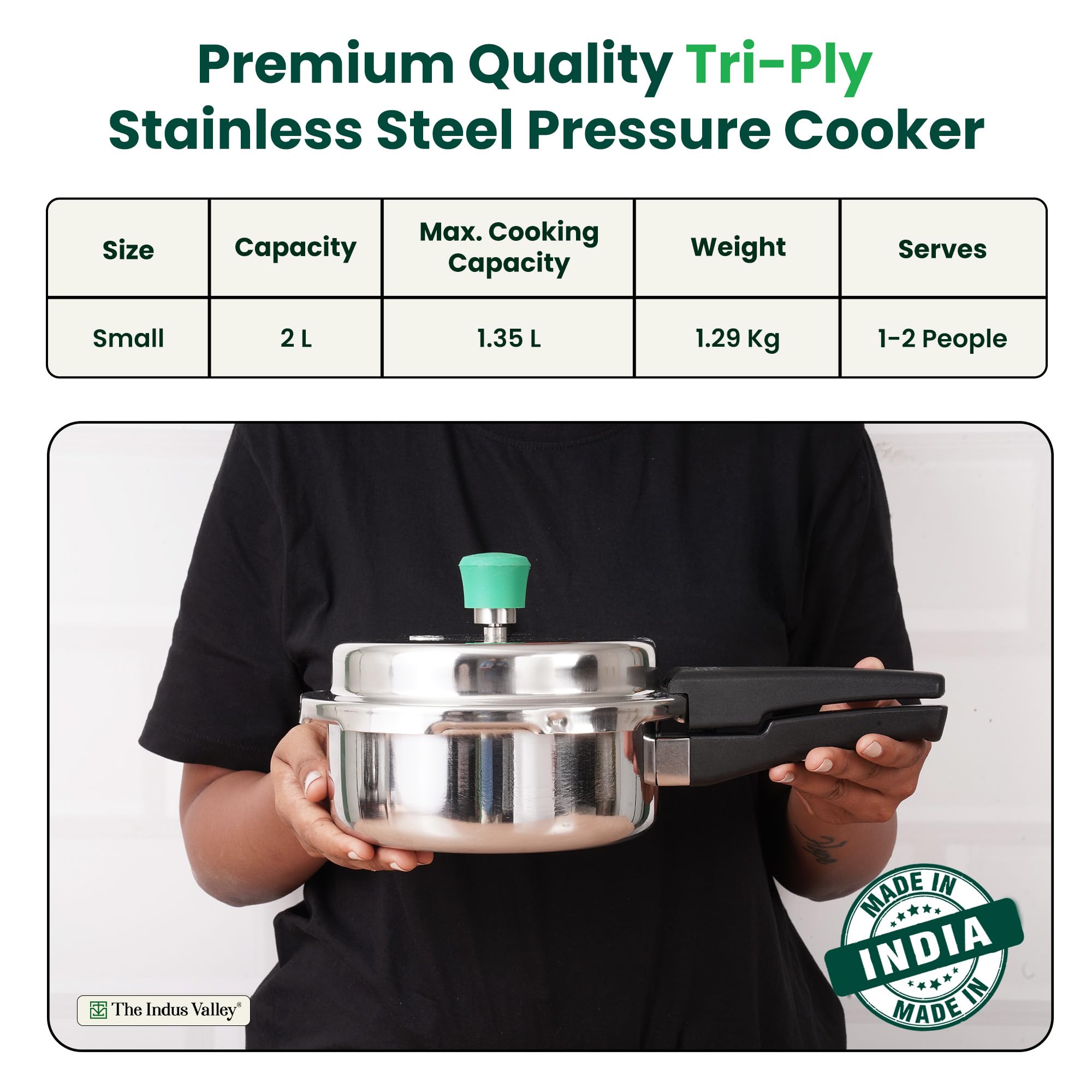 Vinod Stainless Steel Pressure Cooker (Senior 4 Liter Pan)