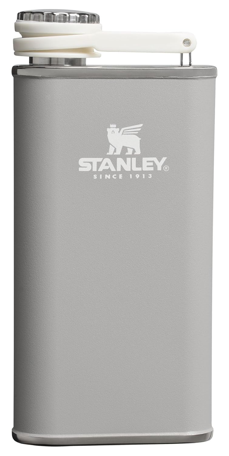 Stanley Classic Easy Fill Wide Mouth Flask 8 oz Leakproof Hip Flask Hinge Connected Never Lose Cap Insulated
