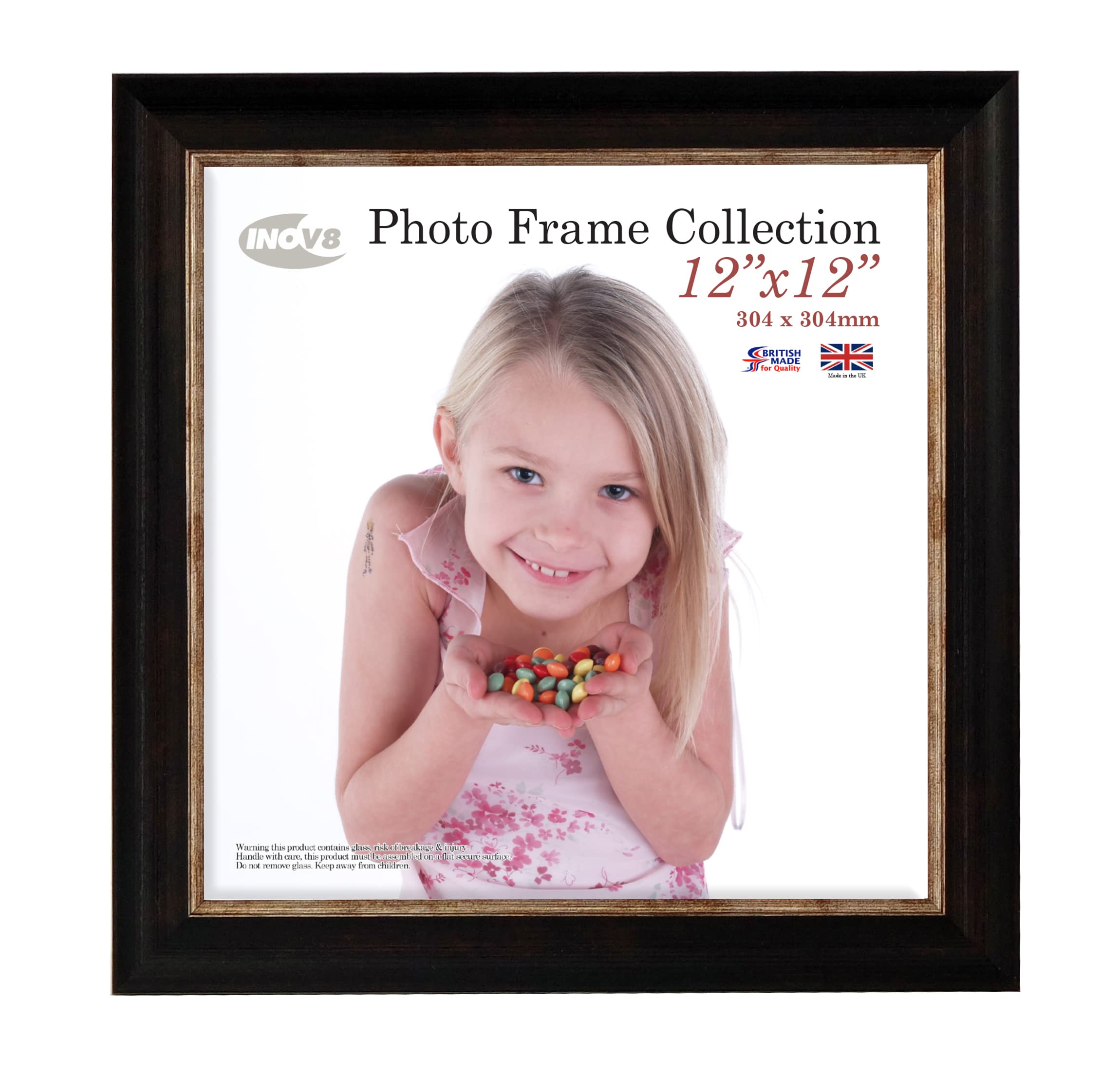 Inov8 12 x 12-Inch Small Photo Frame, Black Wash