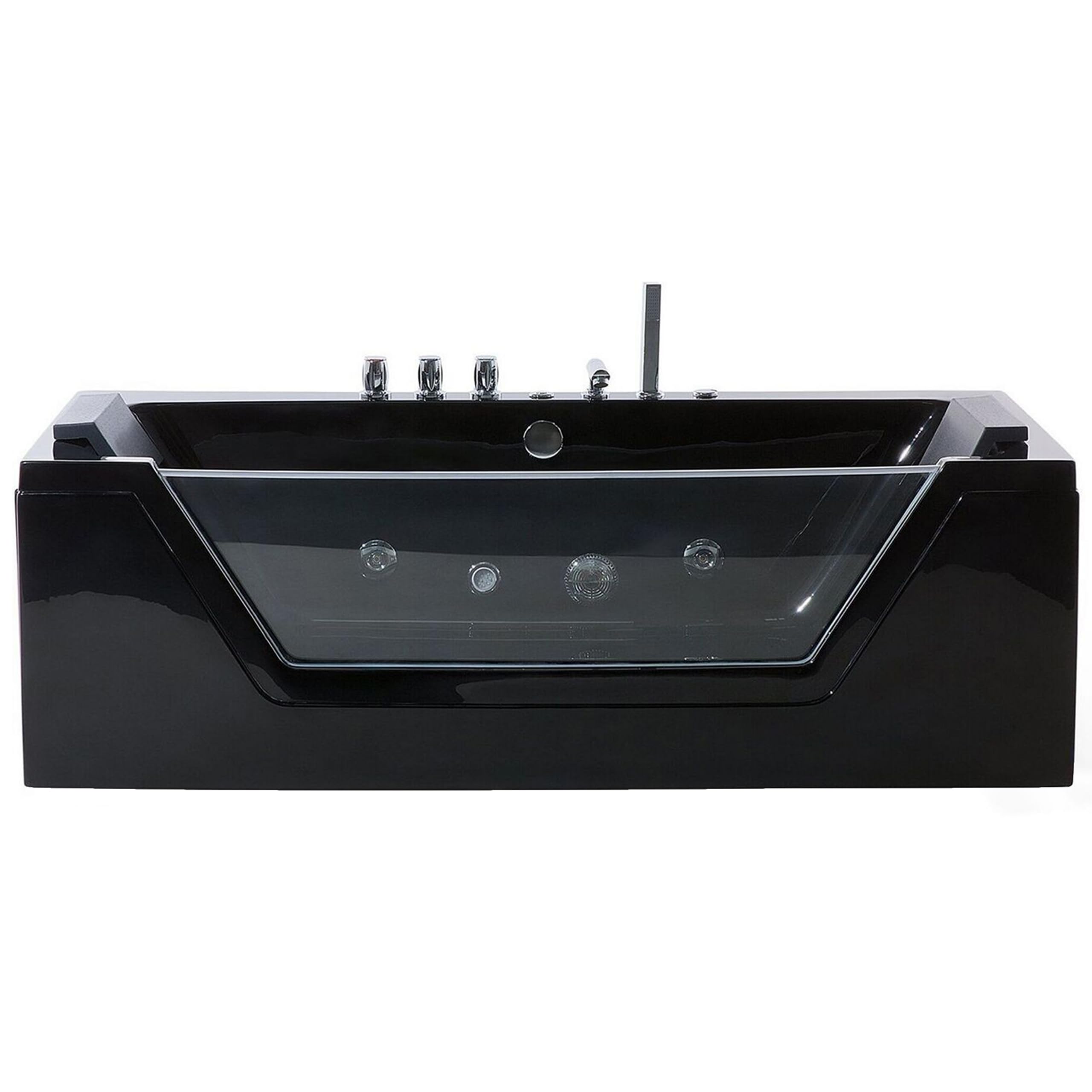 Baignoire Balnéo 170 cm en Acrylique Sanitaire Noir à LED Sous-Marines Samana