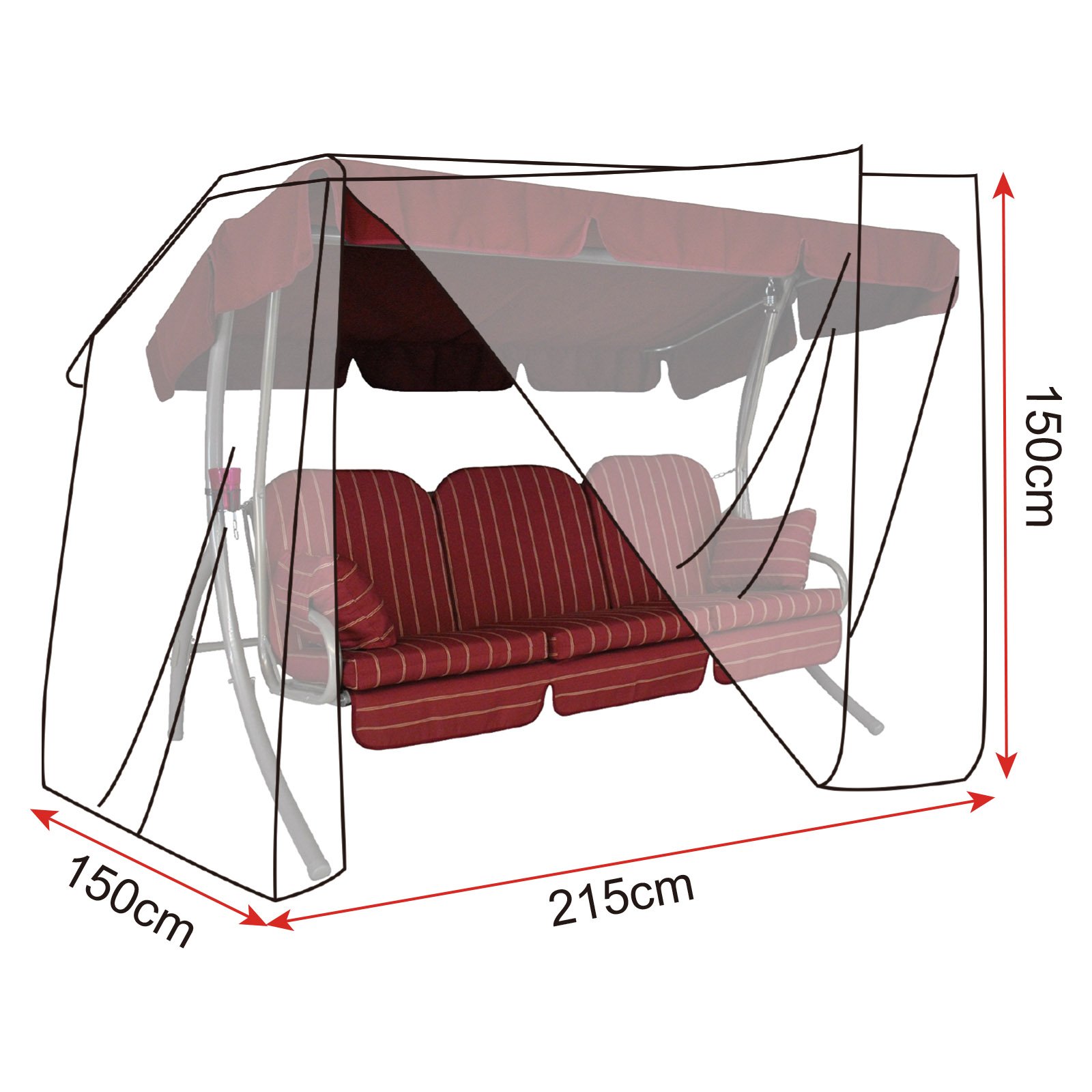 WOLTU Copertura Protettiva per Sedie, Sdraio da Esterno in PE, Copertura per Mobili da Giardino 150x215x150 cm Telo Anti-UV idrorepellente Resistente allo Strappo