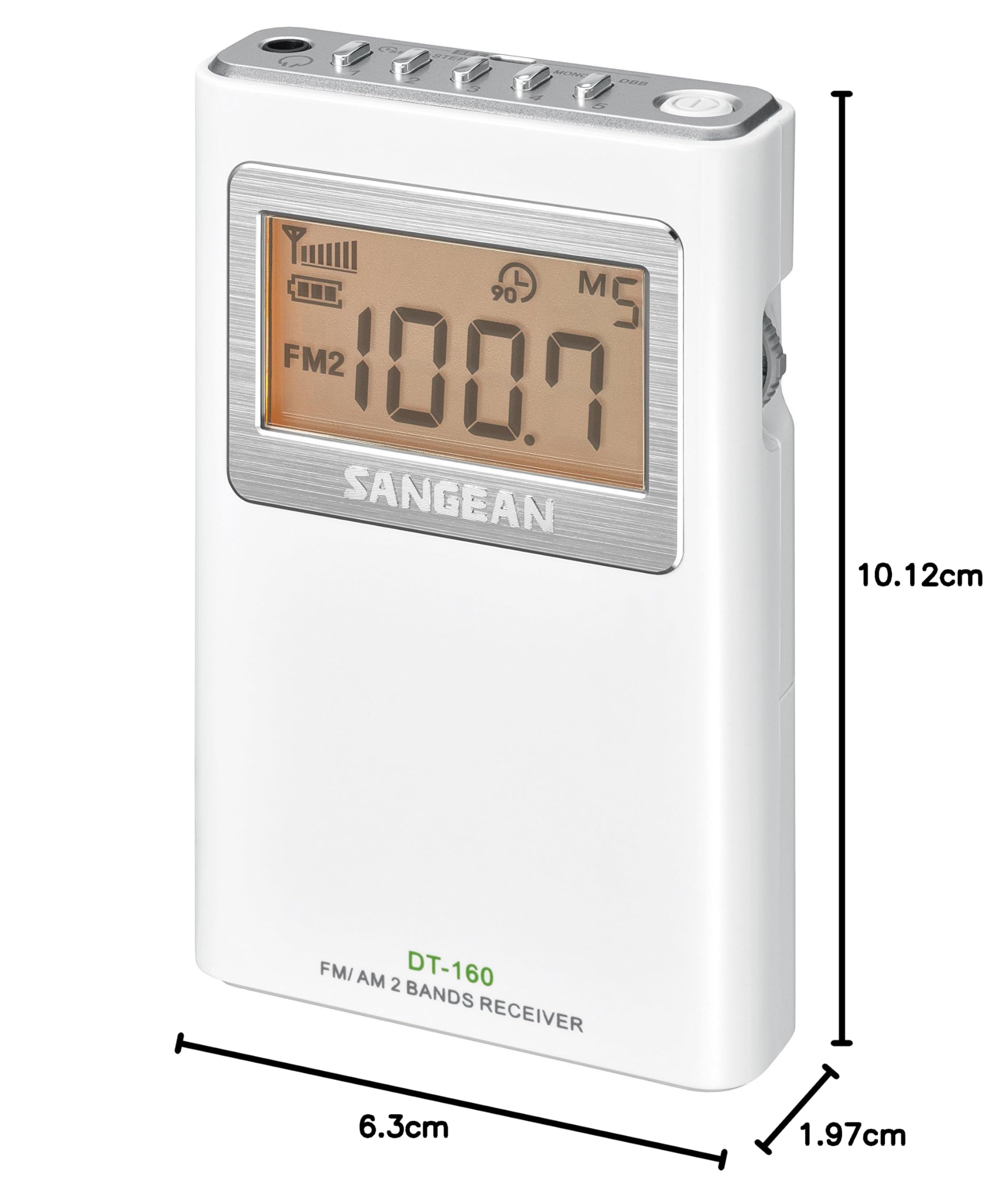 Sangean DT-160 White (Pocket 160)