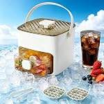 Press Type Ice Cube Maker, Press and Drop Instant Ice Maker, Handled Press-Type Ice Cube Tray Double-Layer ，Green