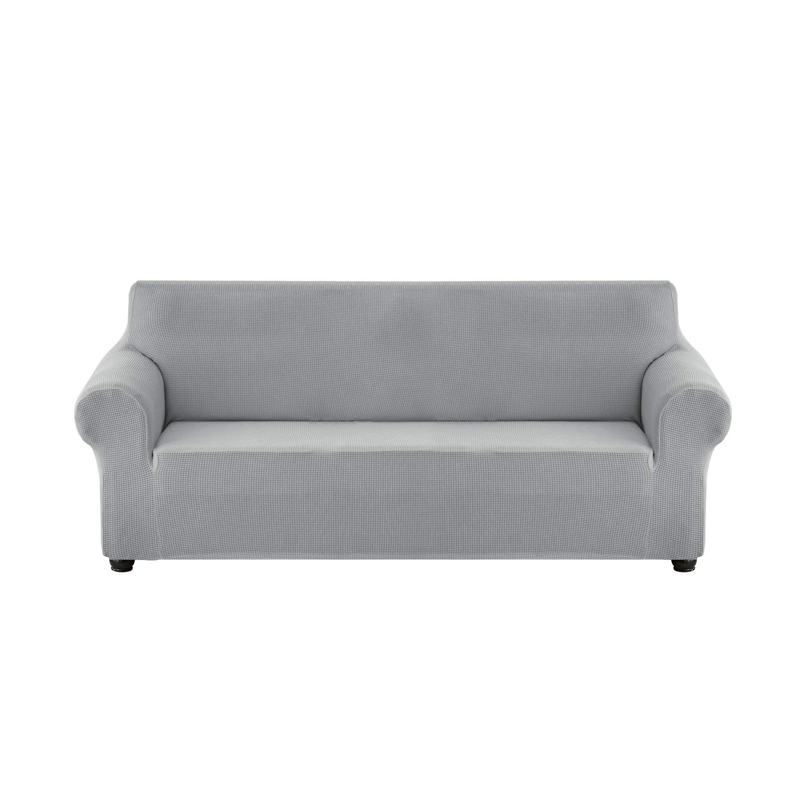 Housse de canapé extensible argent élastique 2 places élasthanne