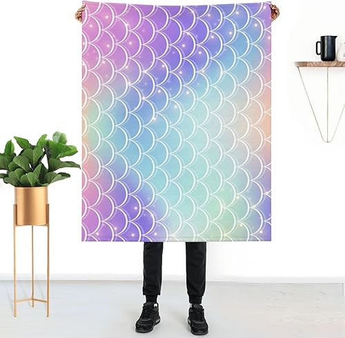 Mermaid Throw Blanket for Women Soft Summer Fleece Blanket 50"x40" Travel Lightweight Blanket for Couch Bed 1 Cute Home Decor