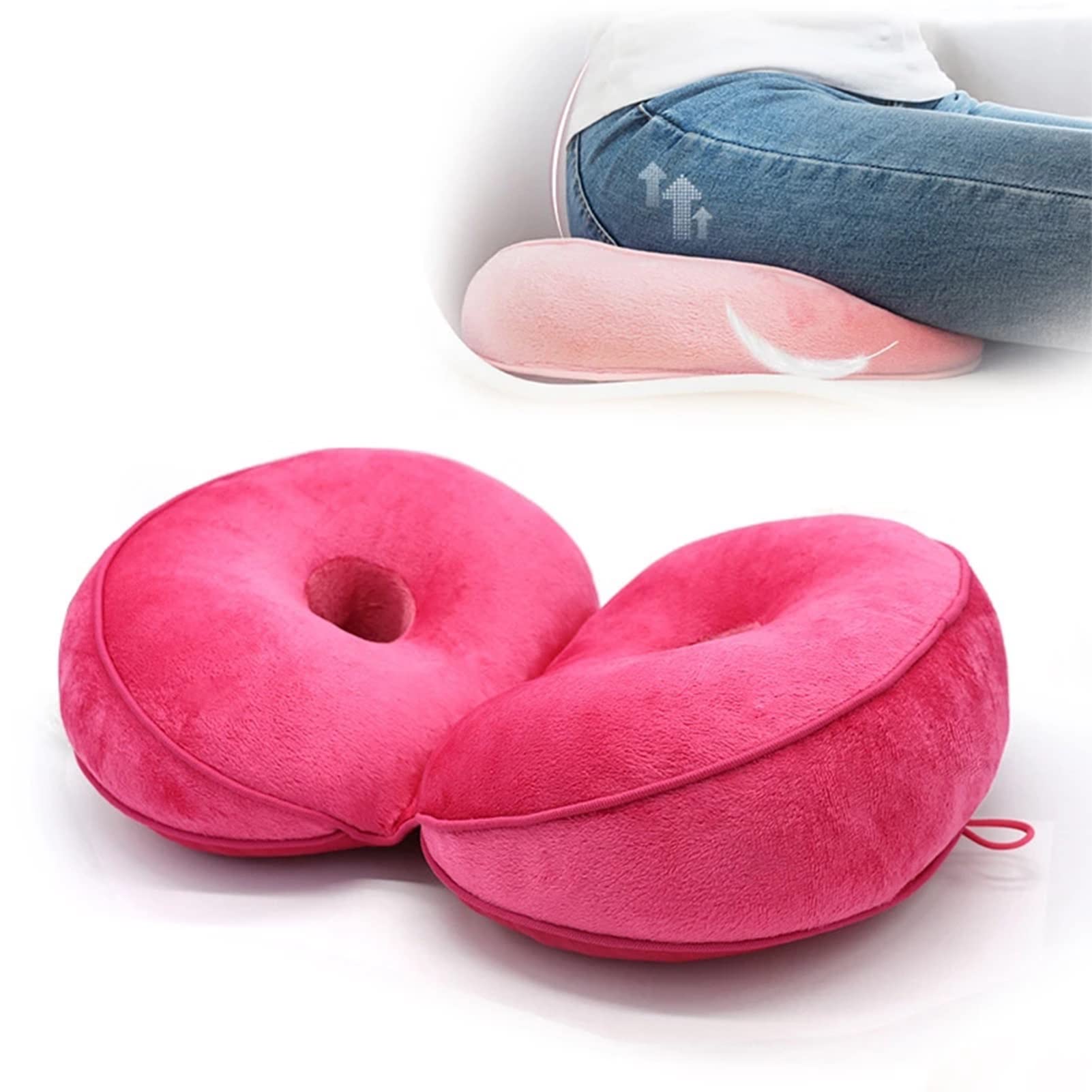 Cojín de Asiento Suave para Silla de Ruedas, Multifuncional, de Doble Comodidad, ortopédico, de Espuma viscoelástica, Plegable para la Pelvis, cojín Elevador de Caderas p
