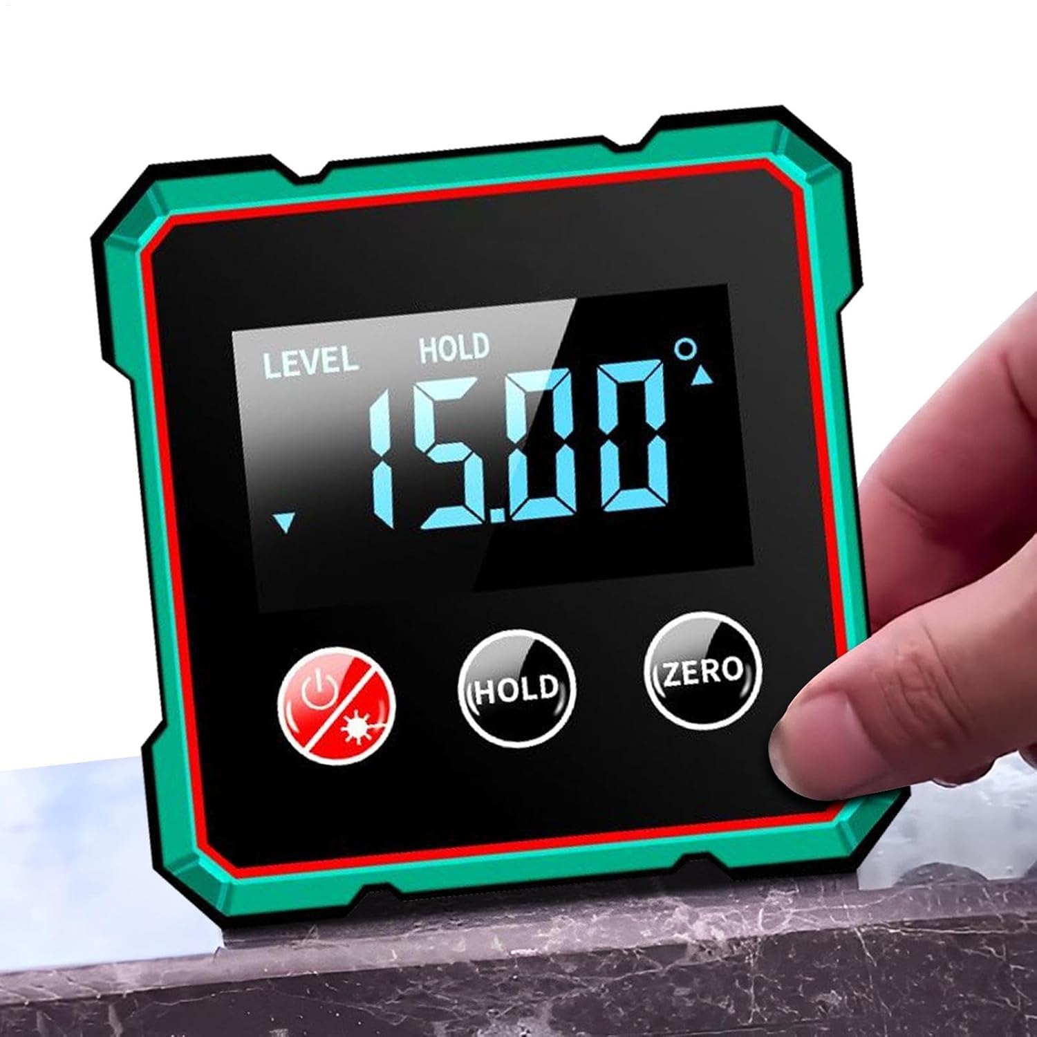 Vérificateur d'angle numérique magnétique avec laser électronique, boîte de niveau numérique de chargement USB, détecteur d'angle numérique avec laser (Black)