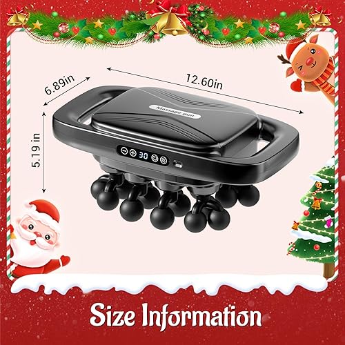 Miniatura 8 de Pistola de masaje de tejido profundo de 20 cabezas, masajeador de percusión con 3 modos y 30 niveles de intensidad, masajeador muscular silencioso