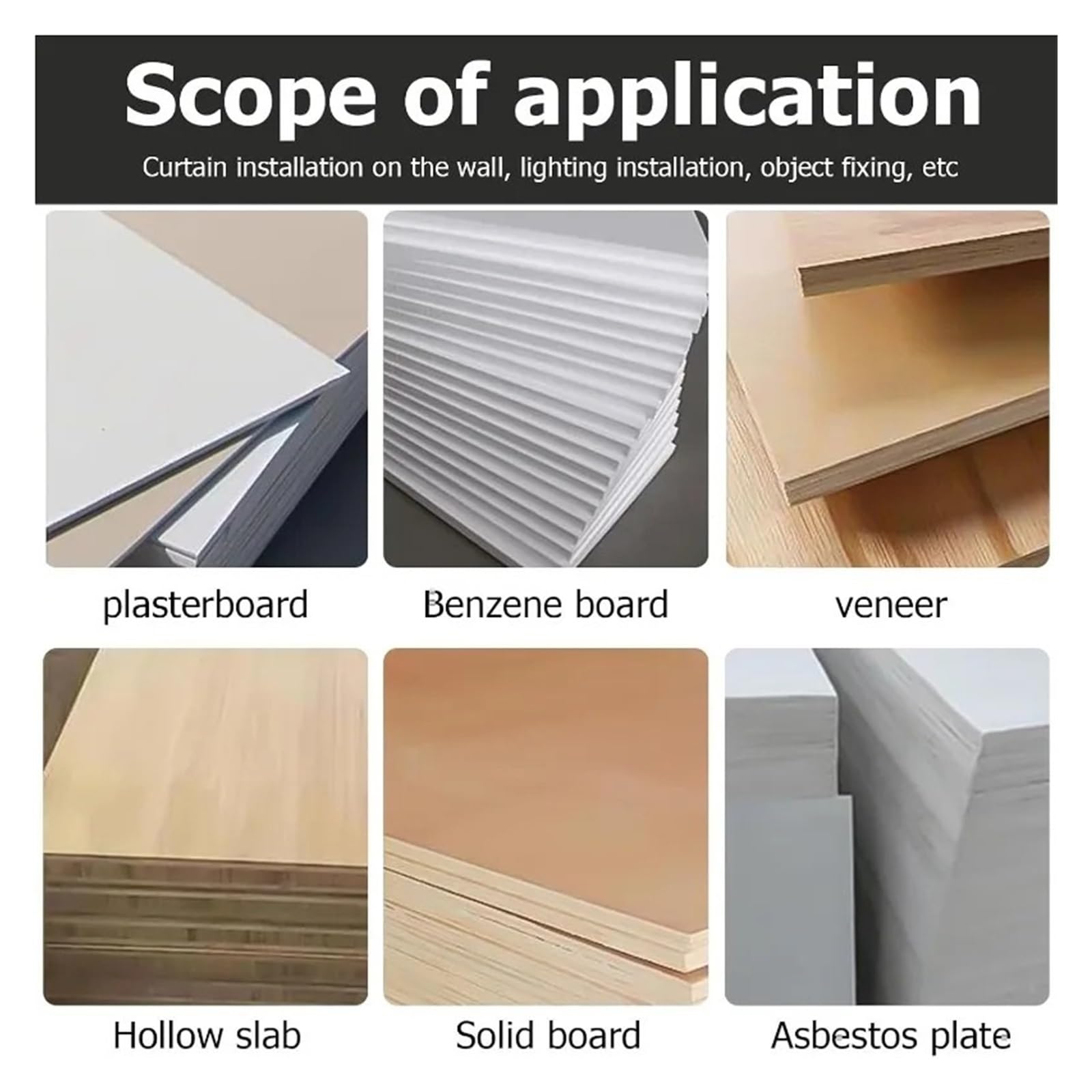 Tacos de pared de palanca de plástico, anclajes de expansión para paneles de yeso huecos, Kit de fijación de pernos de anclaje, herramientas de fijación de Hardware(White,5cm (100sets))