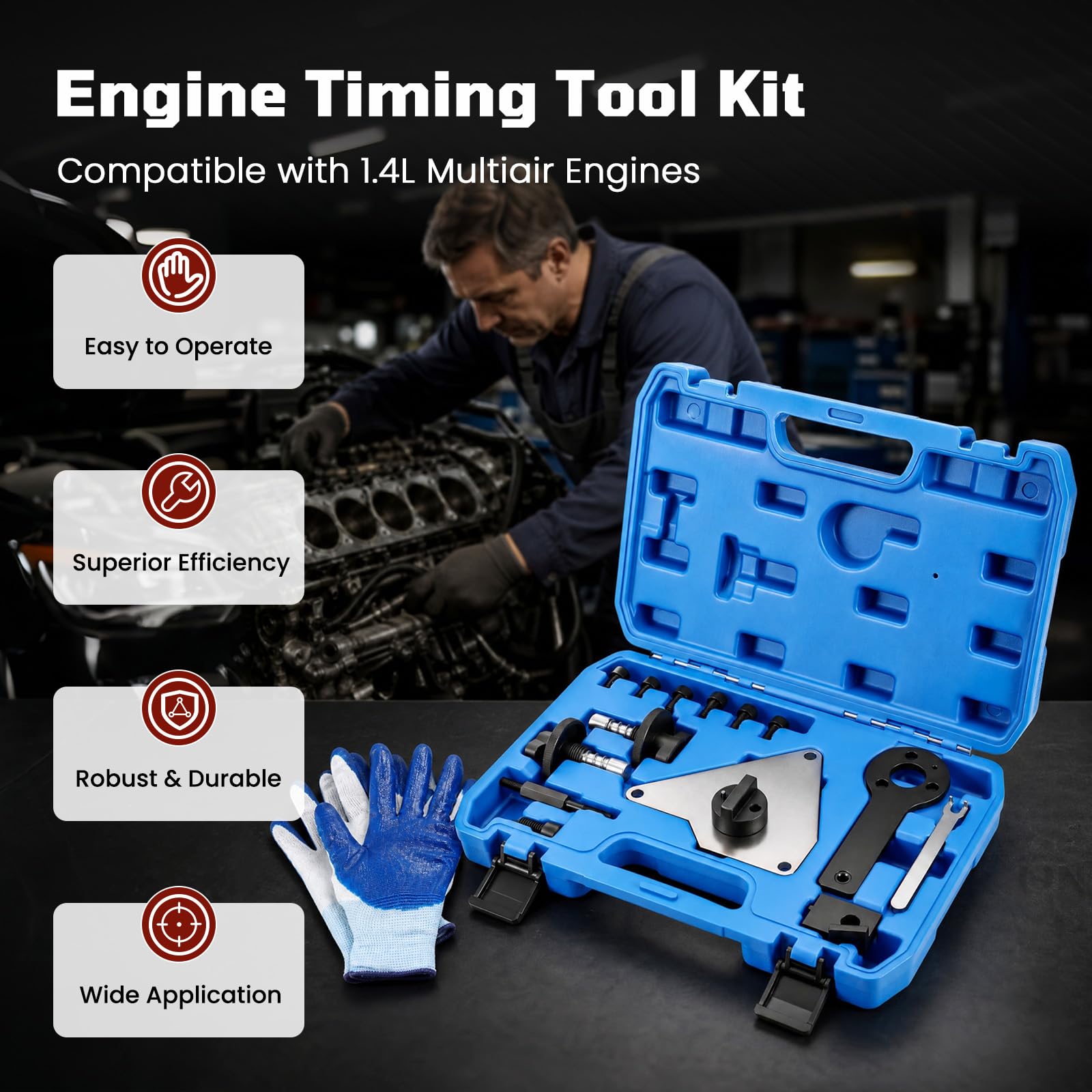 Kit 15 Pièces Outil de Calage de Distribution pour Moteur 1.4L MultiAir