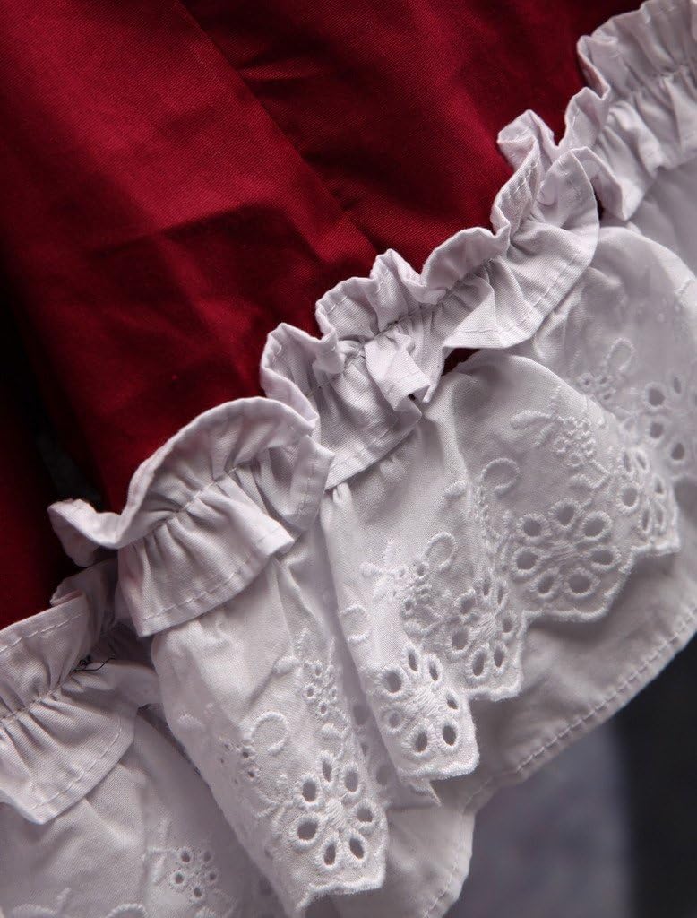 Hugme Cotton Dark Red and White Cosplay Lolita Dress