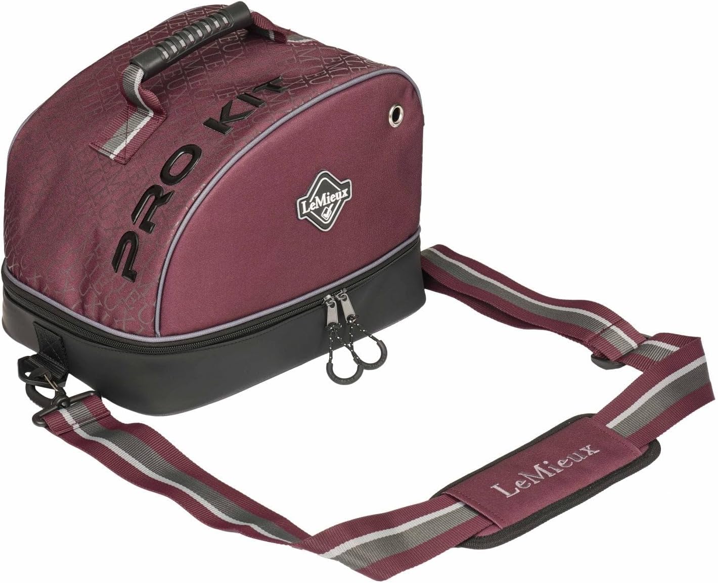 LeMieux Elite Pro Hat Box - Waterproof Outer - Adjustable Long Strap and Comfort Grip Handle - Burgundy