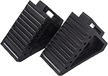 OULEME Heavy Duty Rubber Wheel Chocks, 1 Pair, Non-Slip
