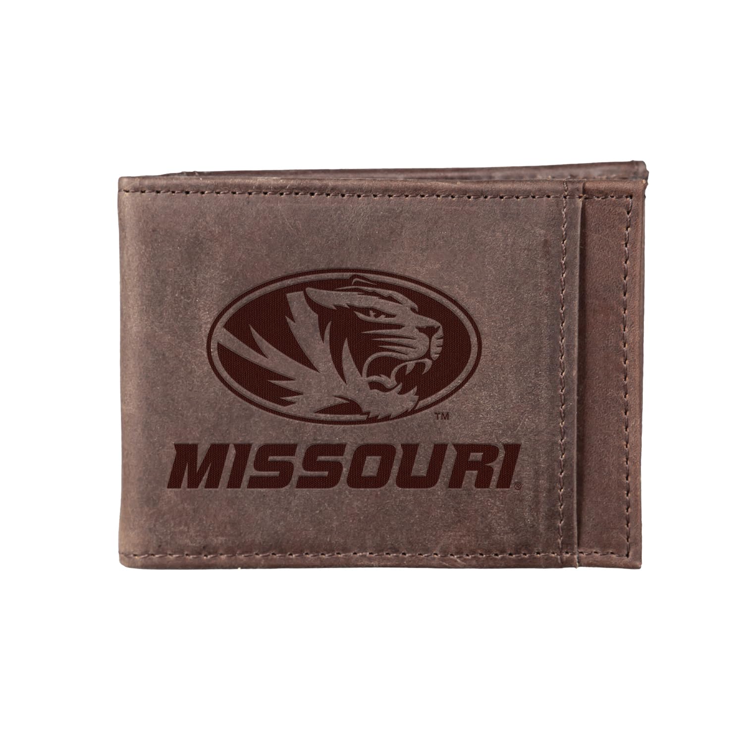 Team Sports America NCAA University of Missouri Front Pocket Slim Wallet for Men | Minimalist Leather RFID Blocking Bifold Card Holder with Money Clip
