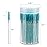 100 Pcs Disposable Mascara Wands, Crystal Eyebrow Spoolies Brush for Eyelash Extensions, Lash Brushes with Container (Blue)