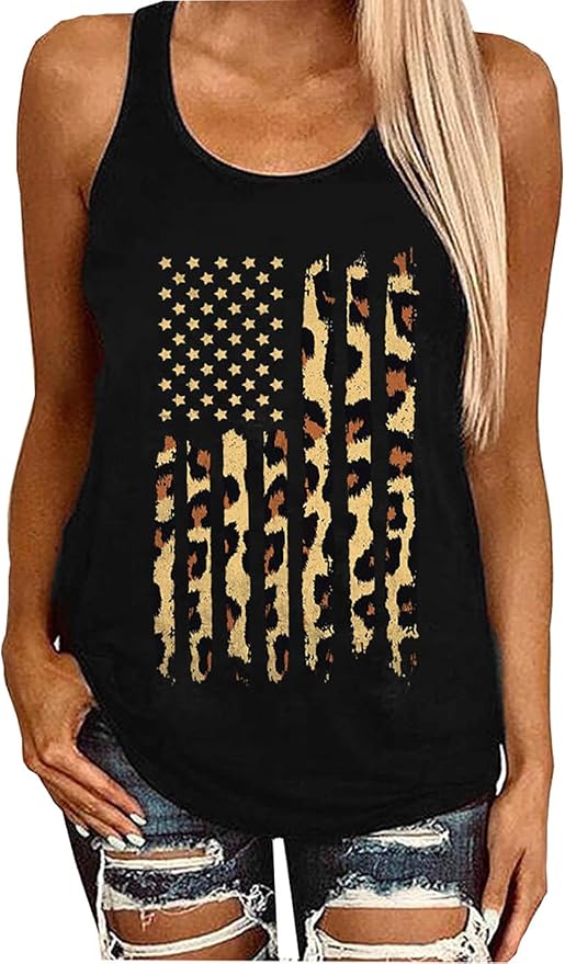 Aimitag American Flag Tank Tops Women Usa Stars Stripes Patriotic T Shirt Summer Casual Sleeveless Vest Tees Tops Tees Clothing Fcteutonia05 De
