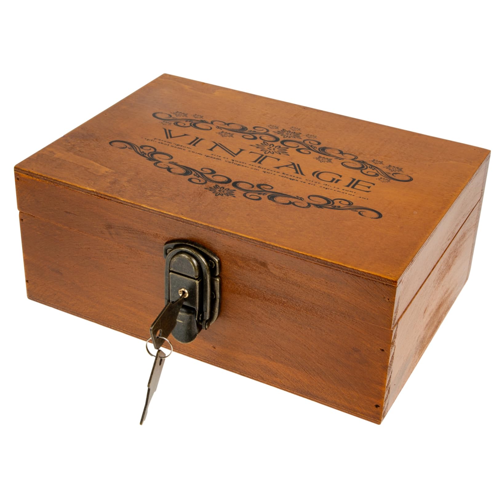 Boîte à bijoux en bois pratique avec serrure rétro pour sécuriser vos bagues et colliers