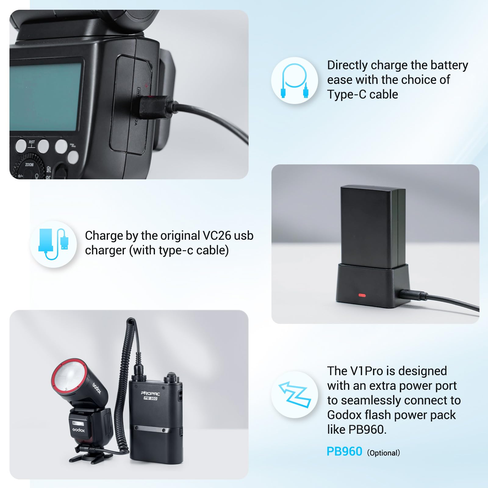 Flash Godox V1Pro Per Nikon | Testa Rotonda Wireless TTL | Con Luce Di Riempimento Staccabile - Foto 2