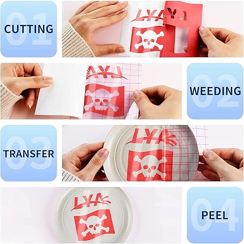 Miniatura 6 de Lya Vinyl Paquete de 12 vinilos permanentes de color rojo brillante, hojas de vinilo autoadhesivas de 12 x 12 pulgadas para calcomanías de