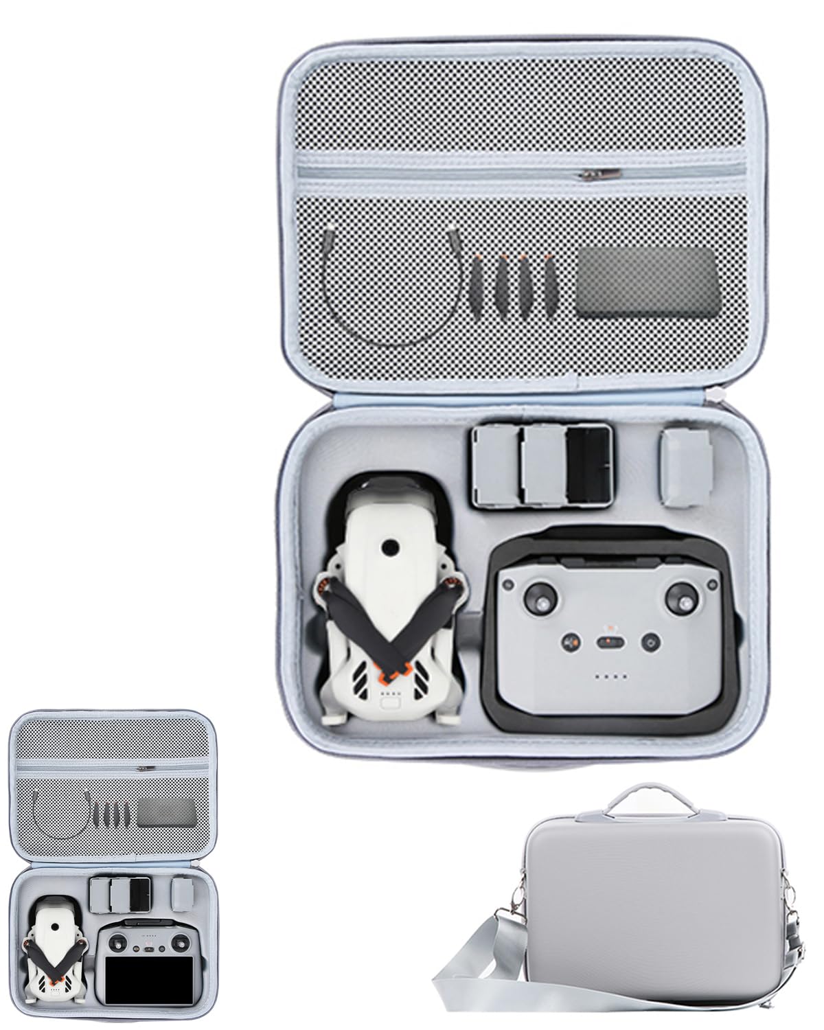 Torba do przechowywania kompatybilna z DJI Lito X1 i Lito 1 Fly More Combo, przenośna torba podróżna do akcesoriów RC-N3/RC 2 i Lito Drone, Szary, Przenośna, mocna torba transportowa